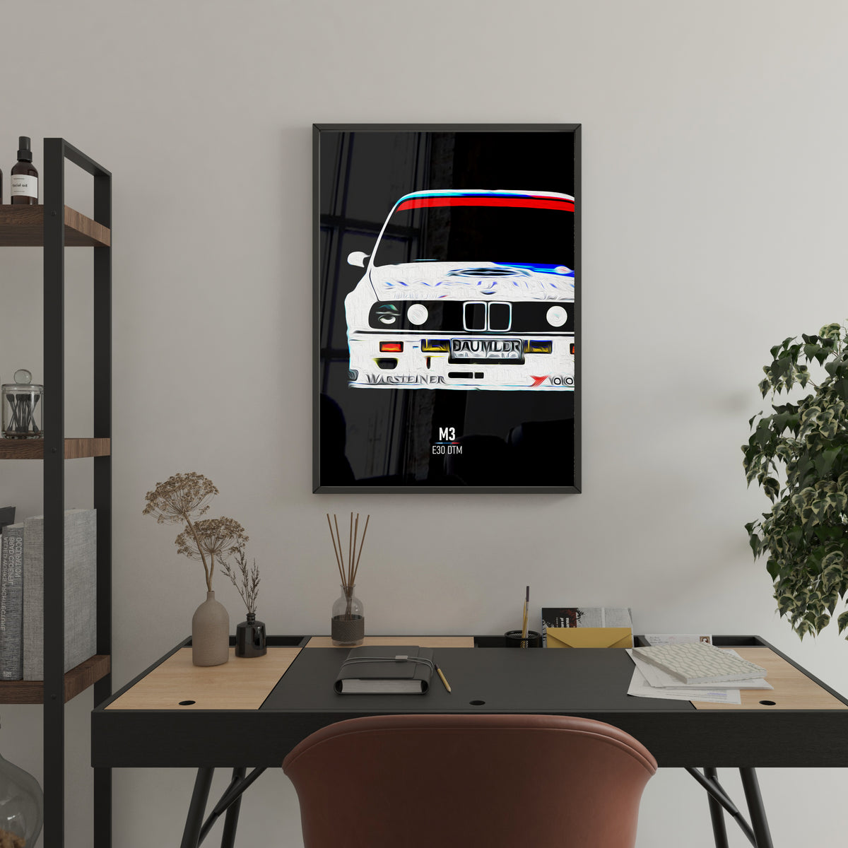 Poster BMW M3 E30 DTM Vintage – Turbo Dogma, 50x70 Cm, Neuf