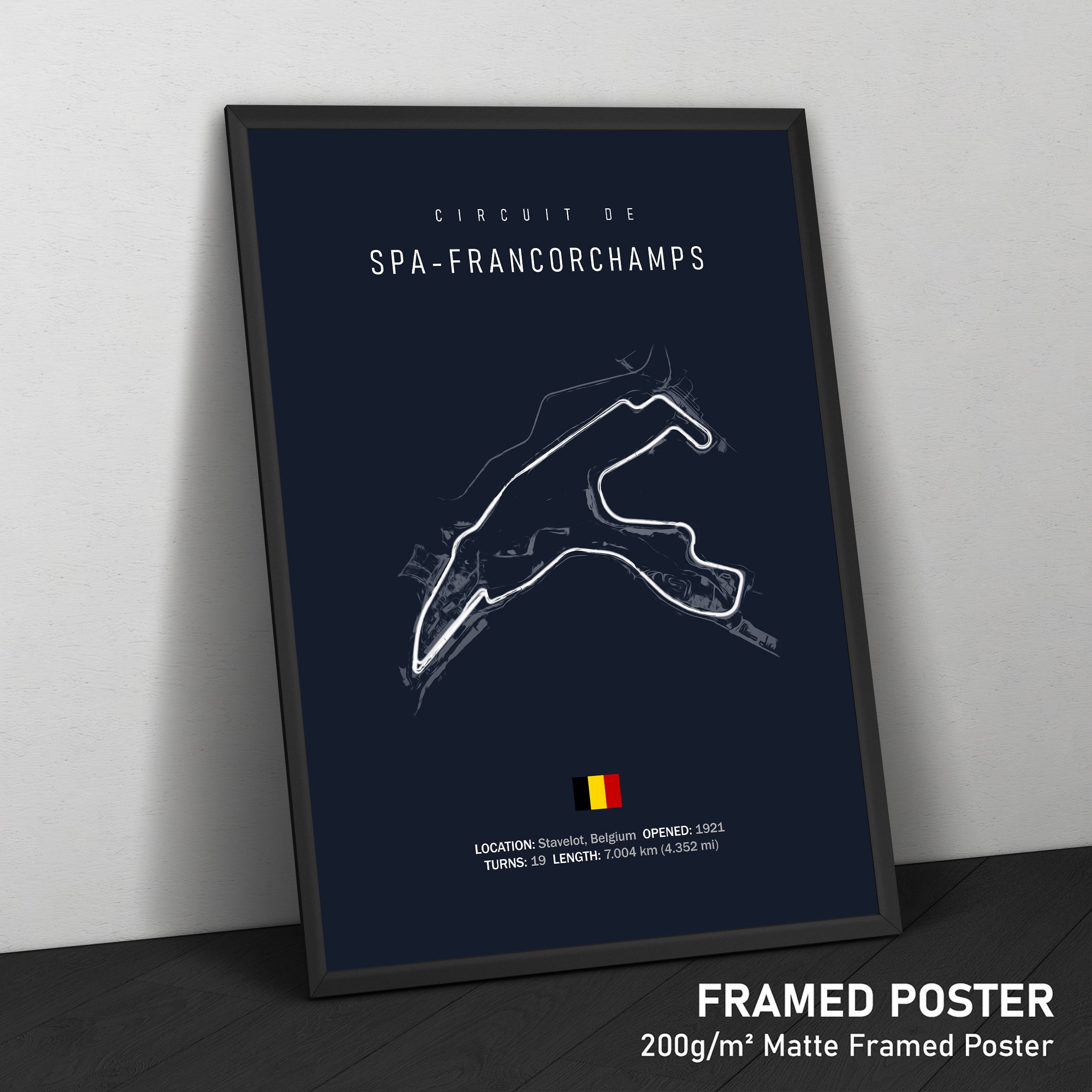 Circuit de Spa-Francorchamps - Racetrack Framed Poster Print