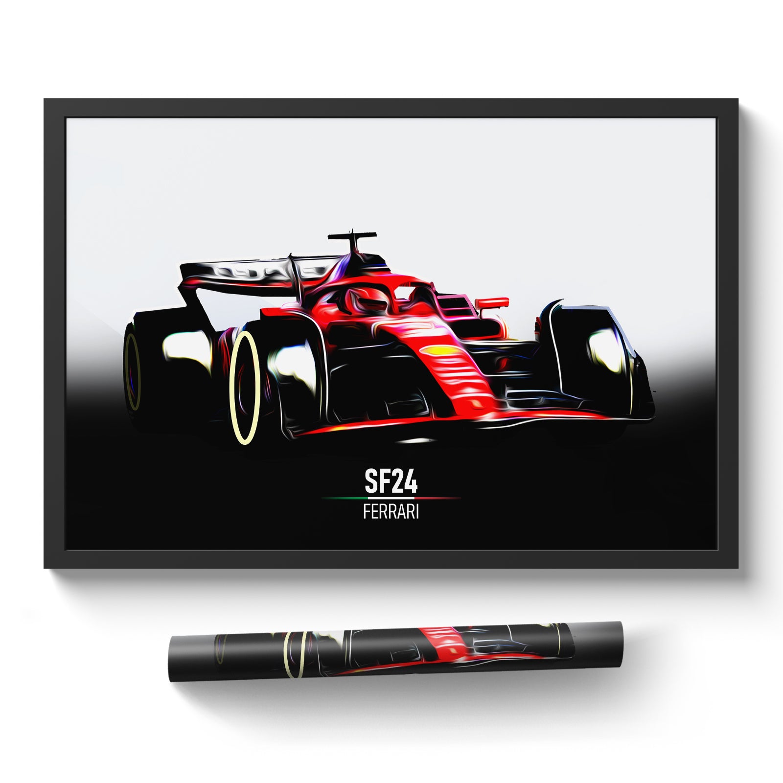 Ferrari SF24 - Race Car Print- White