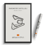 Load image into Gallery viewer, Parcmotor Castellolí Racing Circuit - Racetrack Print (White)
