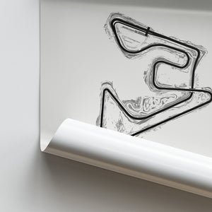 Parcmotor Castellolí Racing Circuit - Racetrack Print (White)