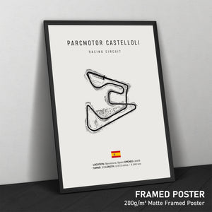 Parcmotor Castellolí Racing Circuit - Racetrack Print (White)