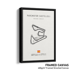 Parcmotor Castellolí Racing Circuit - Racetrack Print (White)