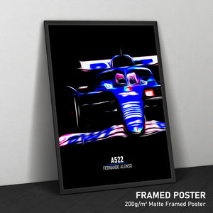 Alpine A522, Fernando Alonso 2022 - Formula 1 Print
