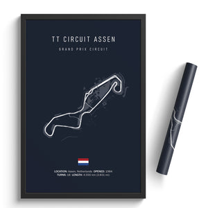 TT Circuit Assen (Grand Prix Circuit) - Racetrack Print