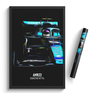 Aston Martin AMR22, Sebastian Vettel 2022 - Formula 1 Print