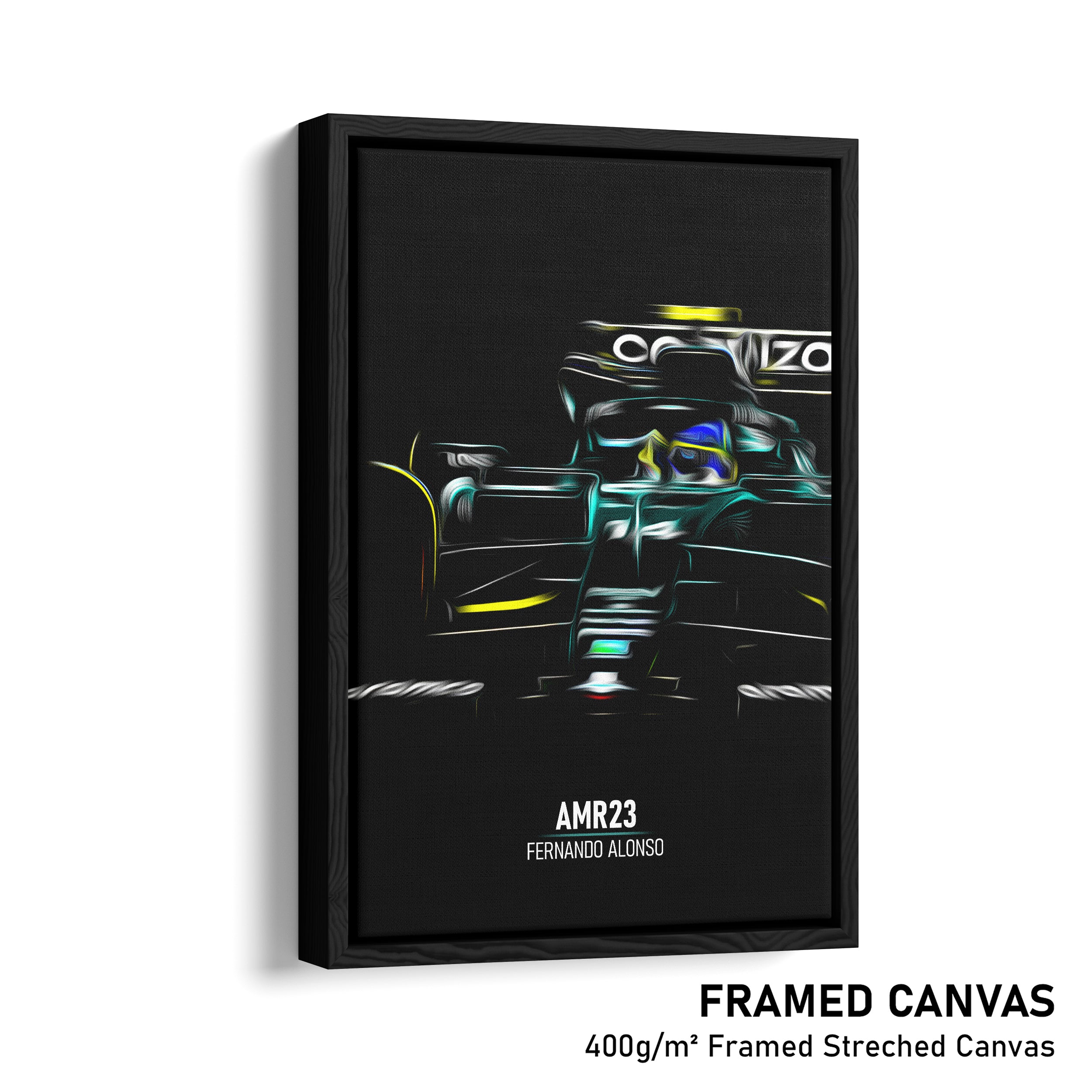 Aston Martin AMR23, Fernando Alonso - Formula 1 Framed Canvas Print