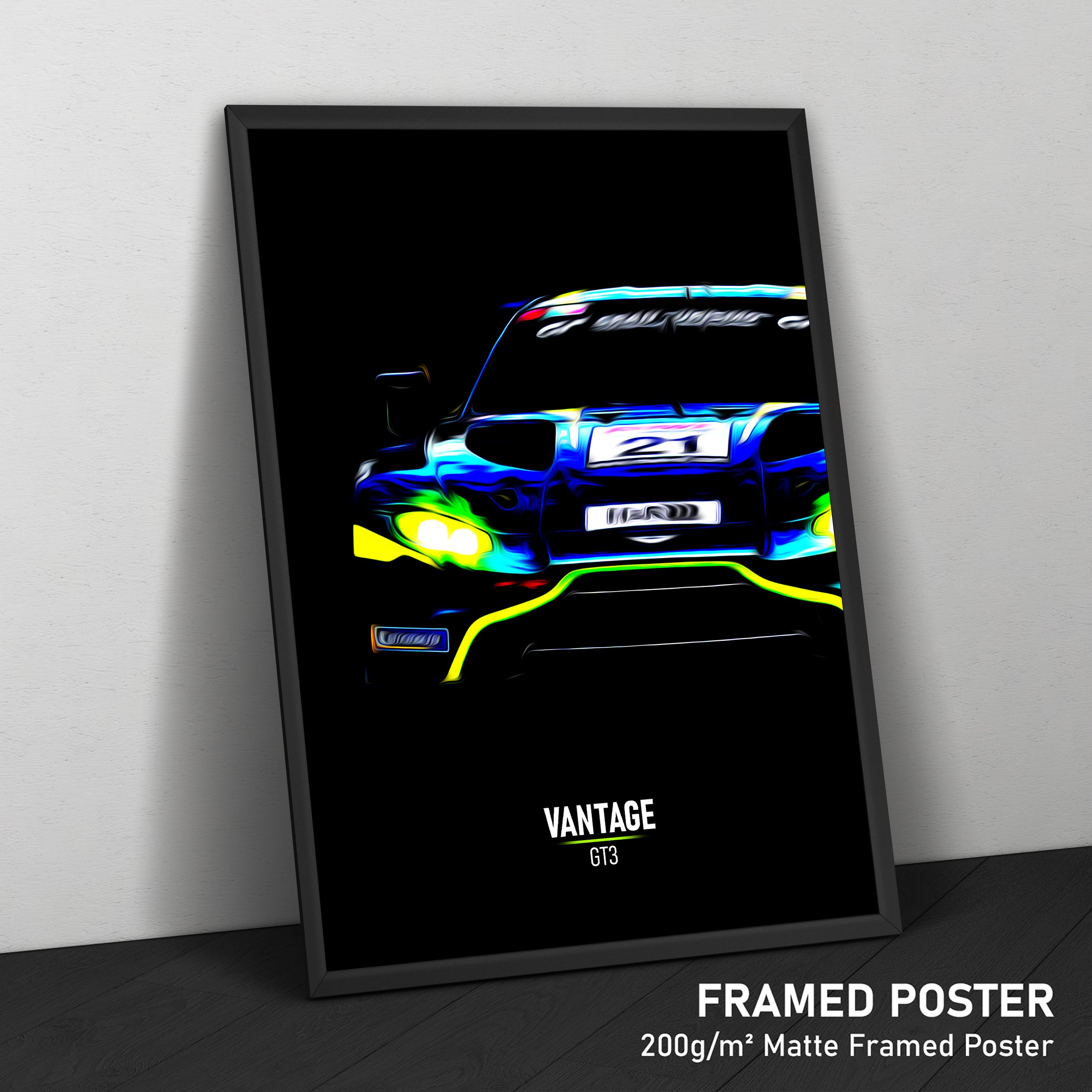 Aston Martin Vantage GT3 - Race Car Framed Poster Print