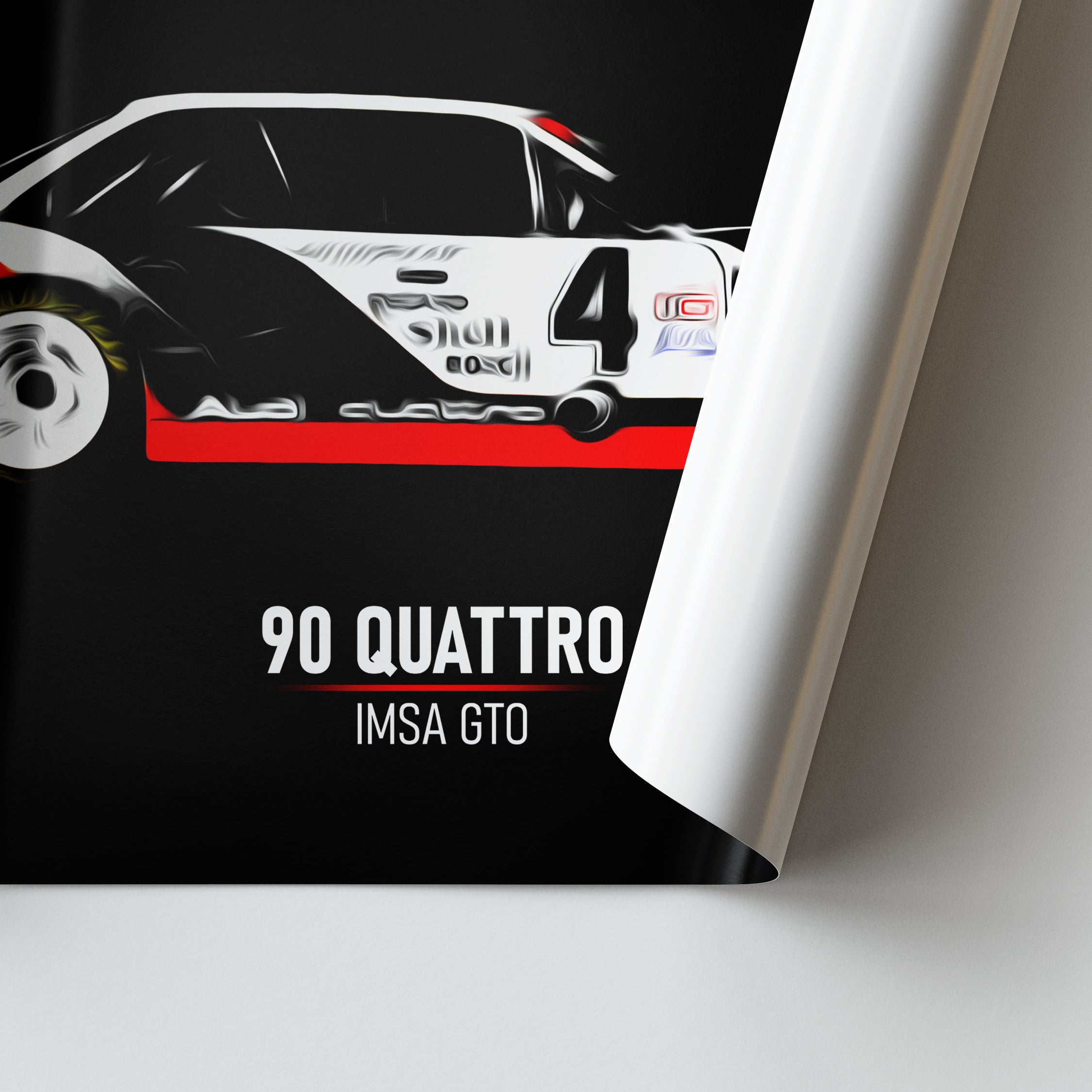 Audi 90 Quattro GTO - Race Car Poster Print Close Up
