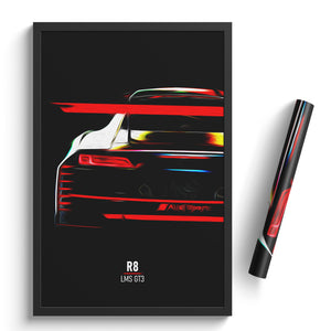 Audi R8 LMS GT3 - Race Car Poster Print
