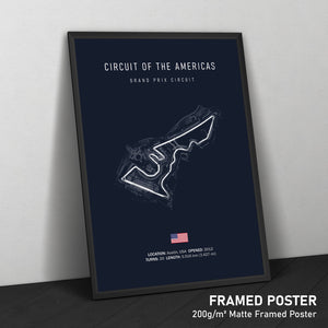 Circuit of the Americas - Racetrack Framed Poster Print