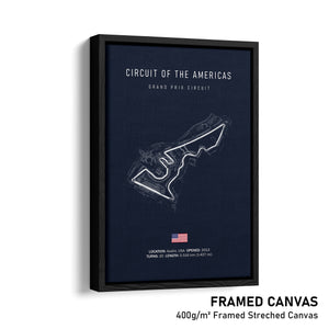 Circuit of the Americas - Racetrack Framed Canvas Print
