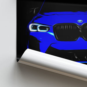 BMW X3 M Competition - Sports Car Poster Print Close Up