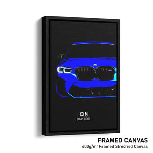 BMW X3 M Competition - Sports Car Framed Canvas Print