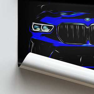 BMW X5 M Competition - Sports Car Poster Print Close Up