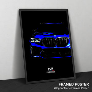 BMW X5 M Competition - Sports Car Framed Poster Print