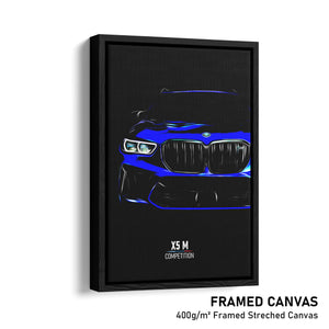BMW X5 M Competition - Sports Car Framed CanvasPrint
