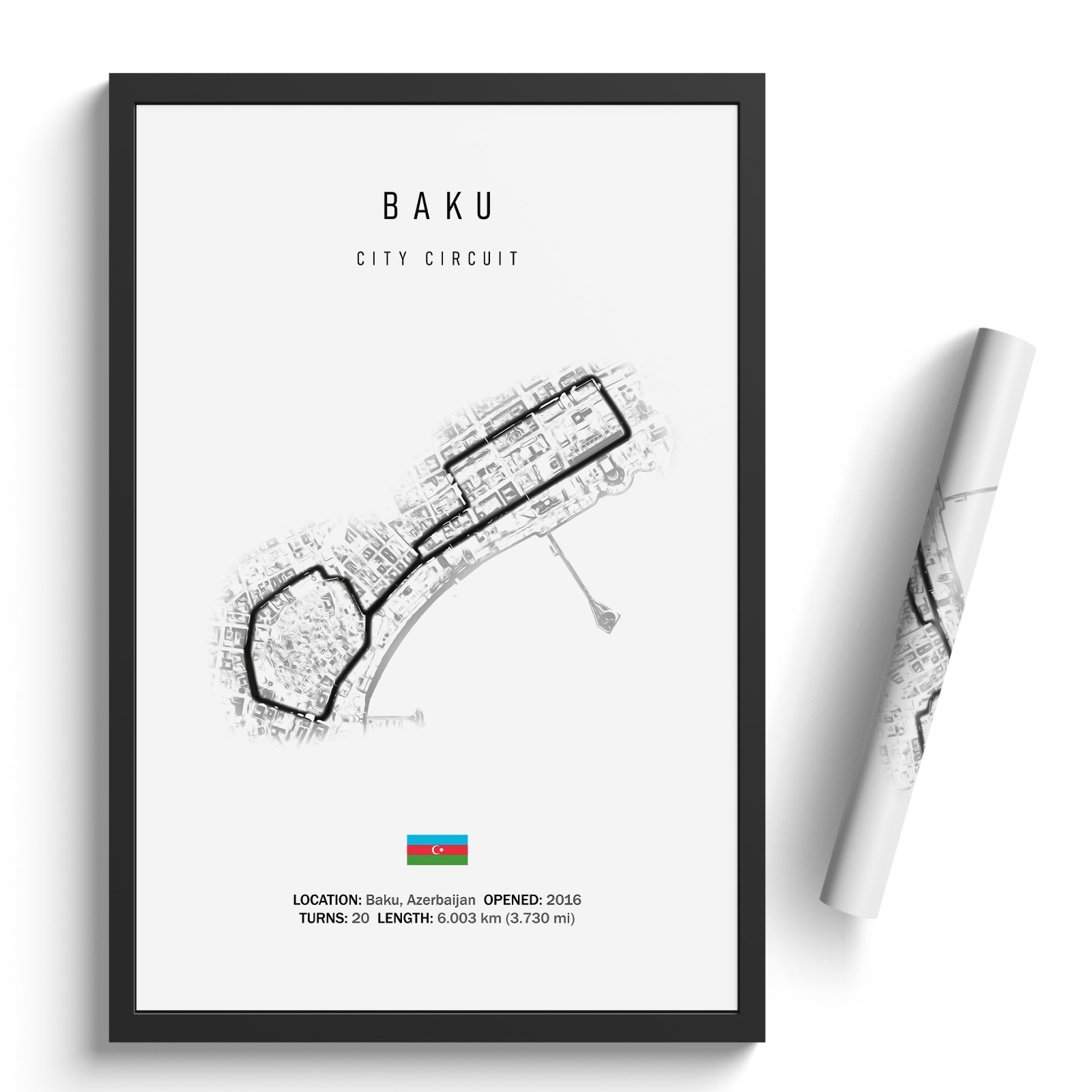 Baku City Circuit - Racetrack Print