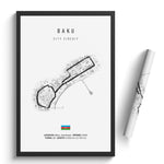 Load image into Gallery viewer, Baku City Circuit - Racetrack Print
