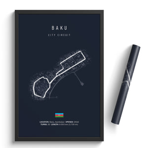 Baku City Circuit - Racetrack Print