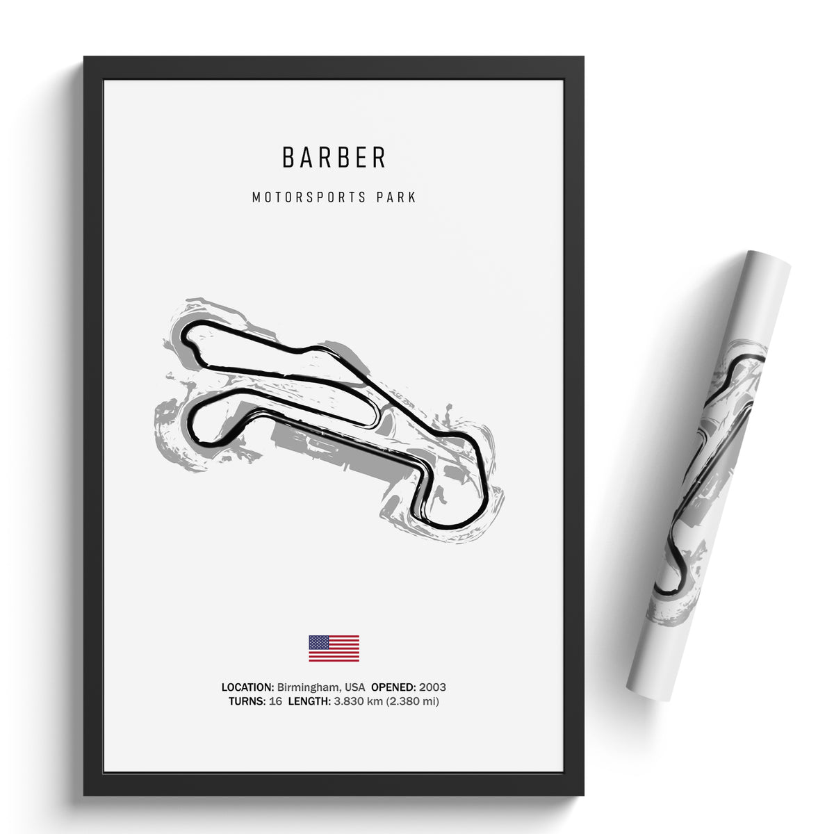 Barbers Point Racetrack Project Barber Motorsports Park - Racetrack Print – Illustrated Tracks