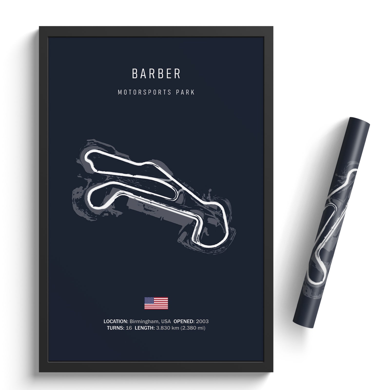 Barbers Point Racetrack Project Barber Motorsports Park - Racetrack Print – Illustrated Tracks