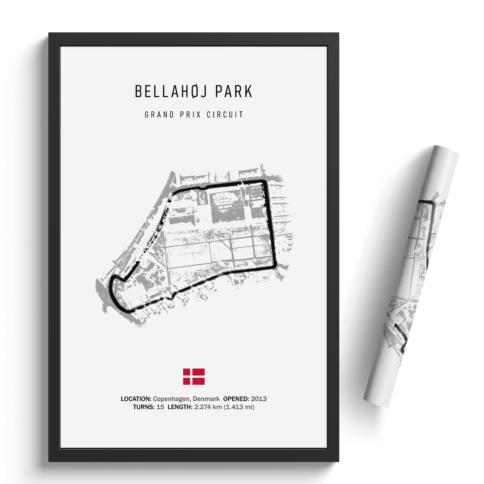 Bellahøj Park - Racetrack Print – Illustrated Tracks