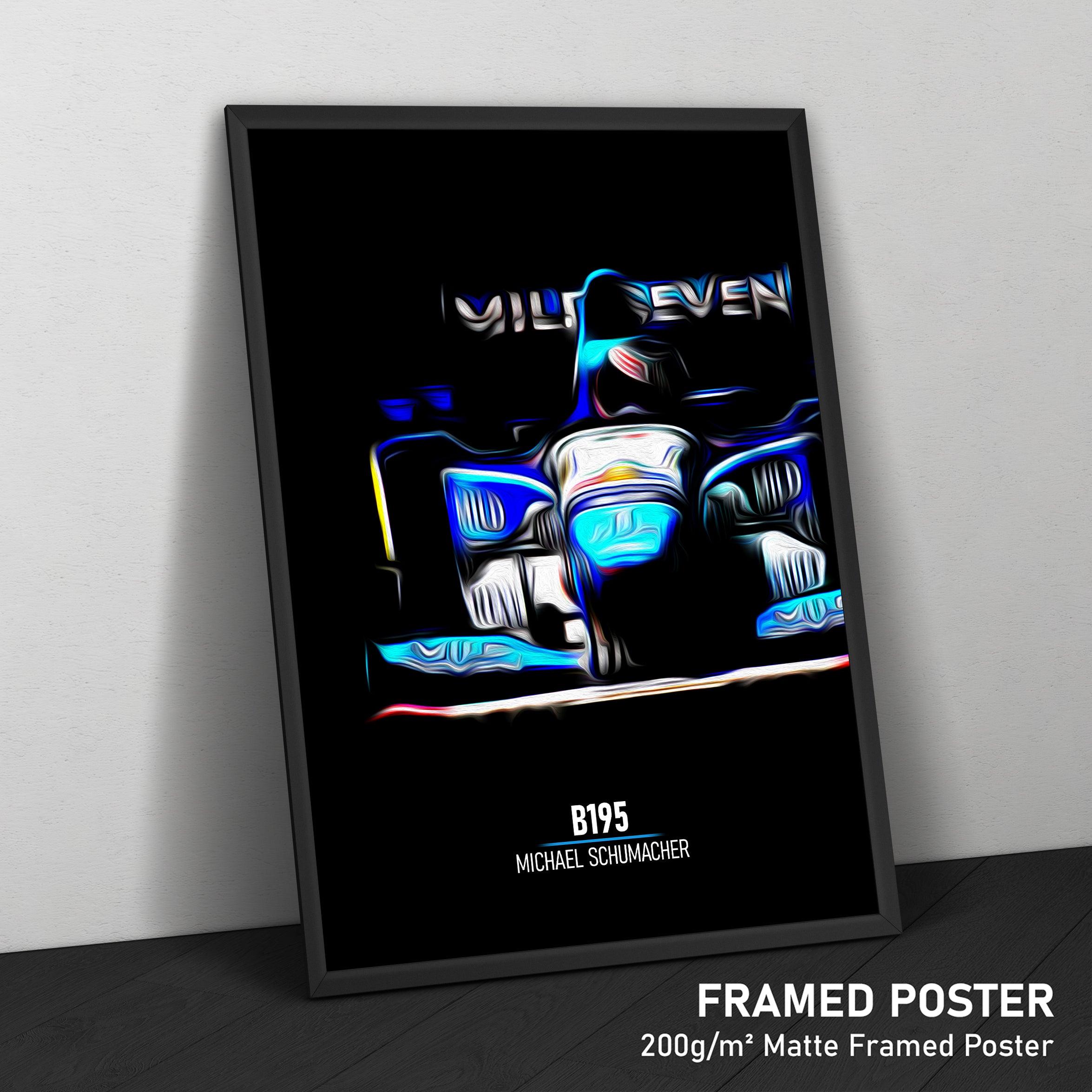 1995 Michael Schumacher Benetton B195 - Affiche d'art mural 1995 Michael Schumacher Benetton B195 - Affiche d'art mural