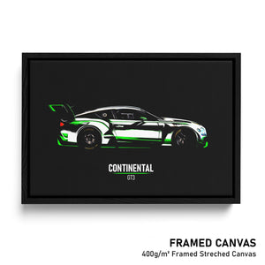 Bentley Continental GT3 - Race Car Framed Canvas Print