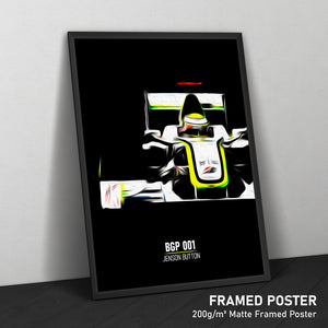 Brawn BGP 001, Jenson Button 2009 - Formula 1 Print