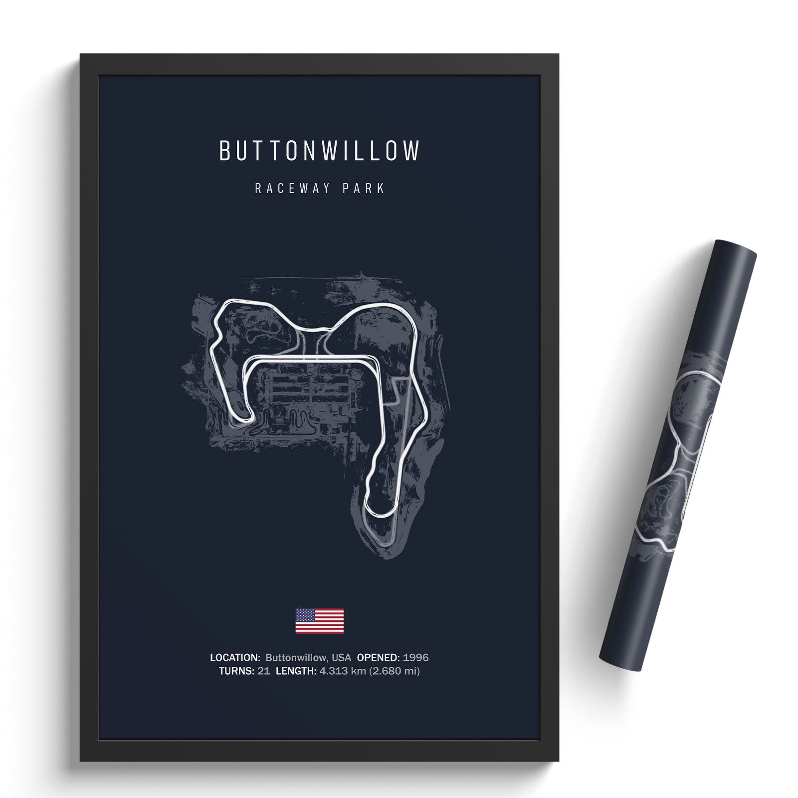 Buttonwillow Raceway Park - Racetrack Print – Illustrated Tracks