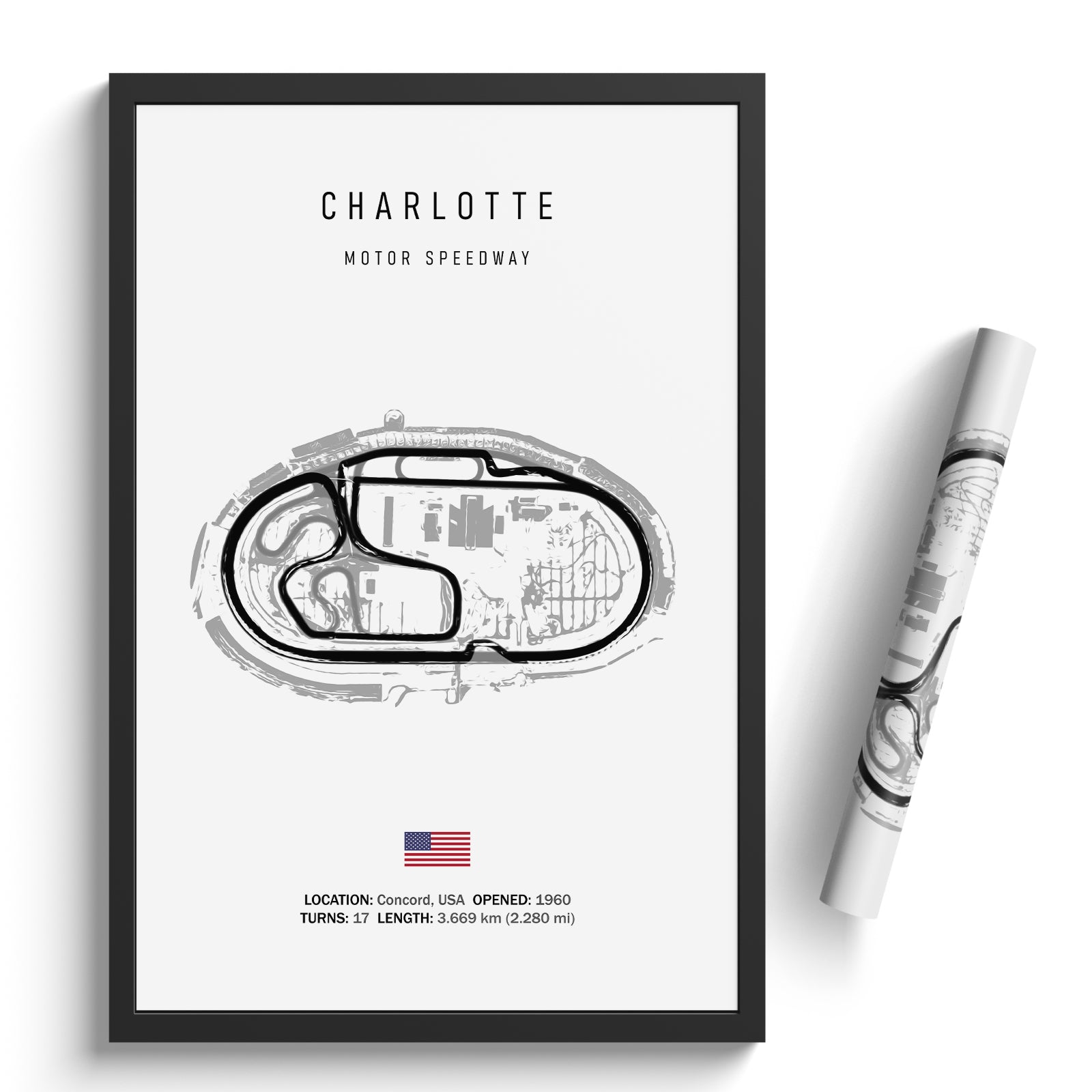 Charlotte Motor Speedway Roval - Racetrack Print – Illustrated Tracks