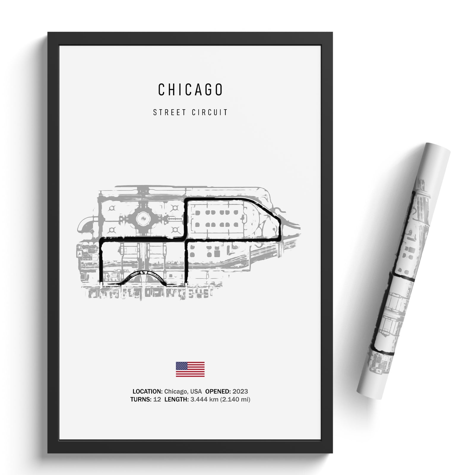Chicago Street Circuit - Racetrack Print