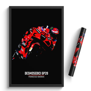 Ducati Desmosedici GP20, Francesco Bagnaia 2020 - MotoGP Print