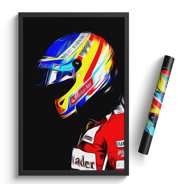 Fernando Alonso, Ferrari 2014 - Formula 1 Print – Illustrated Tracks fernando-alonso-ferrari-2014-formula-1-print-illustrated-tracks