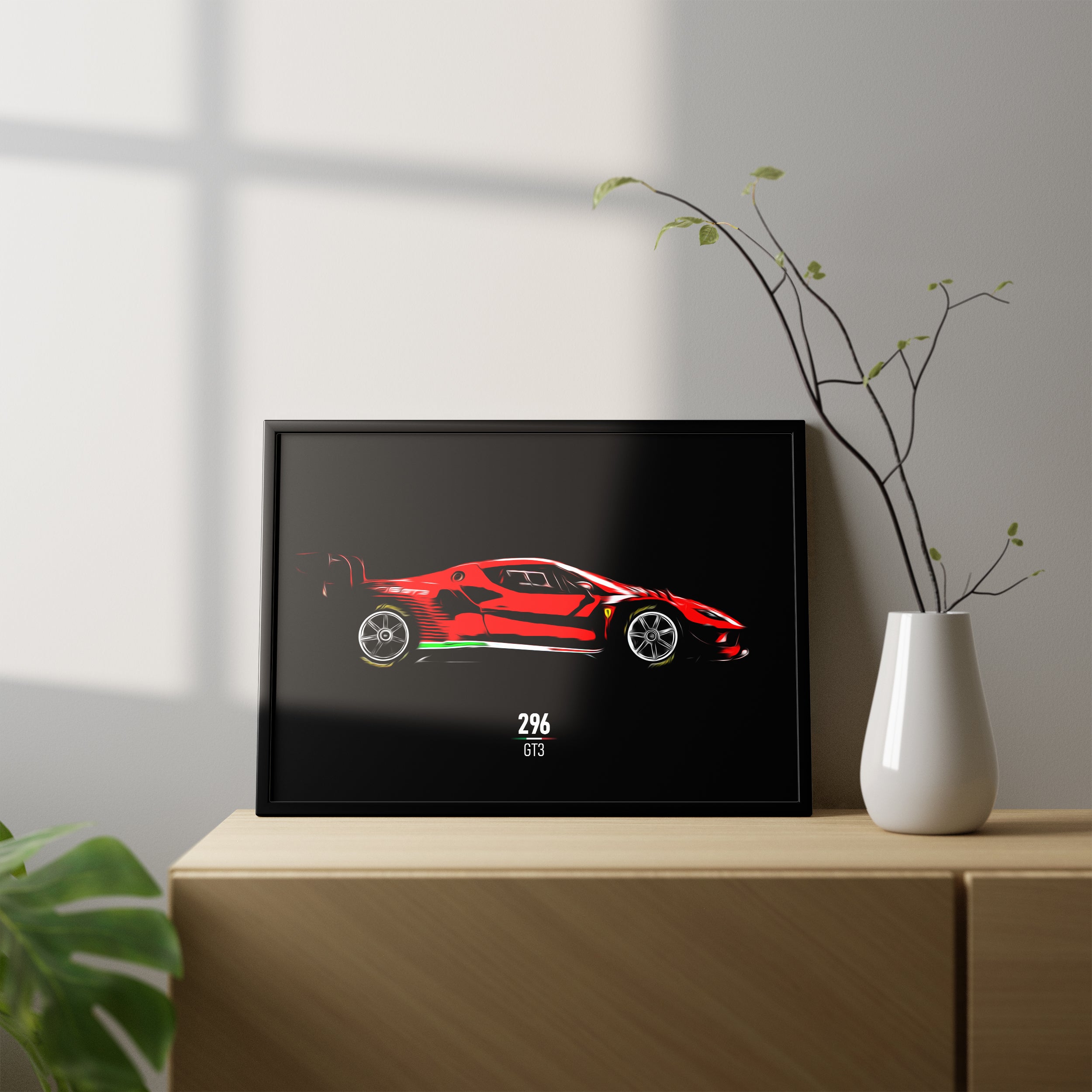 Ferrari 296 GT3 - Race Car Framed Poster Print