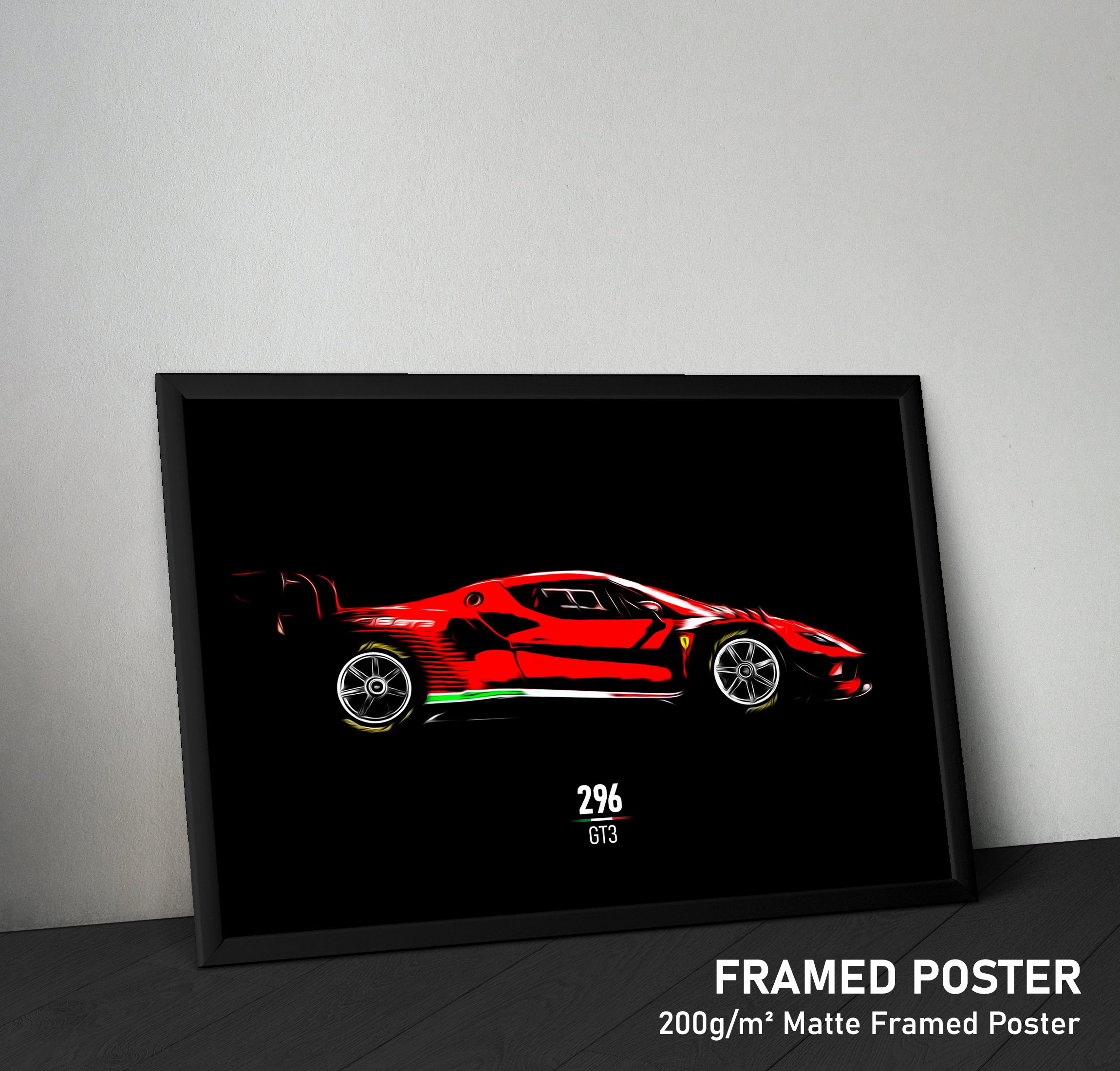 Ferrari 296 GT3 - Race Car Framed Poster Print