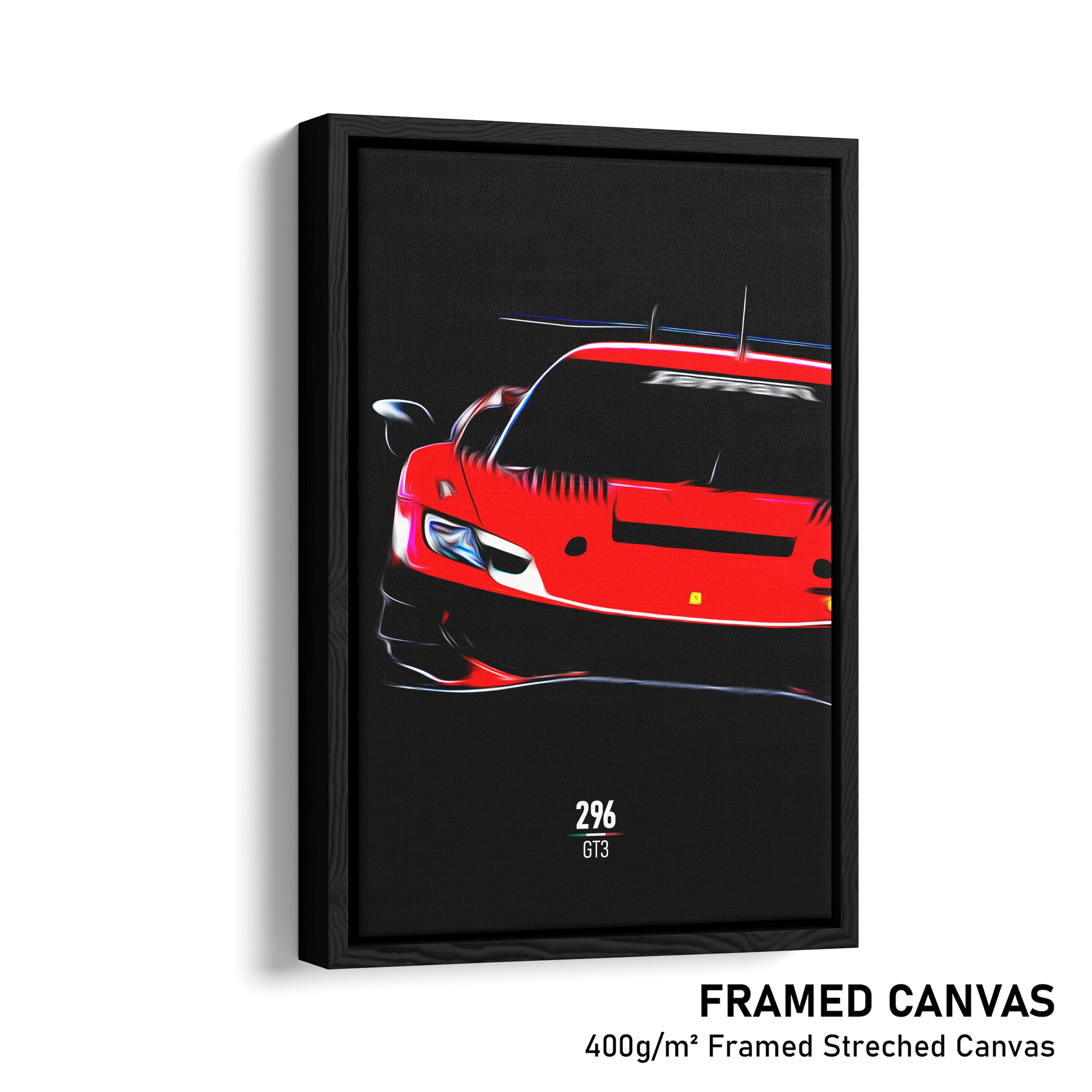 Ferrari 296 GT3, Race Car Framed Canvas Print