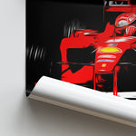 Load image into Gallery viewer, Ferrari F1-2000, Michael Schumacher - Formula 1 Poster Print Close Up
