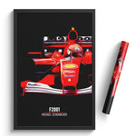 Load image into Gallery viewer, Ferrari F2001, Michael Schumacher - Formula 1 Poster Print

