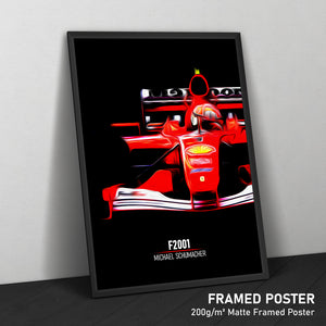 Ferrari F2001, Michael Schumacher - Formula 1 Framed Poster Print