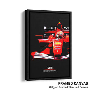 Ferrari F2001, Michael Schumacher - Formula 1 Framed Canvas Print