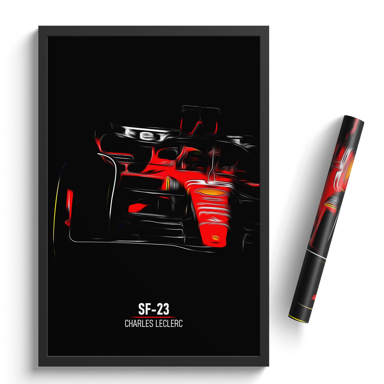 Ferrari SF-23, Charles Leclerc 2023 - Formula 1 Print – Illustrated Tracks