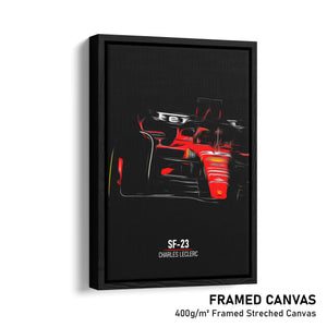 Ferrari SF-23, Charles Leclerc - Formula 1 Framed Canvas Print