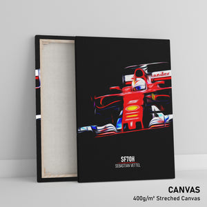 Ferrari SF70H, Sebastian Vettel 2017 - Formula 1 Print