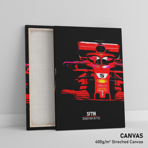 Ferrari SF71H, Sebastian Vettel 2018 - Formula 1 Print