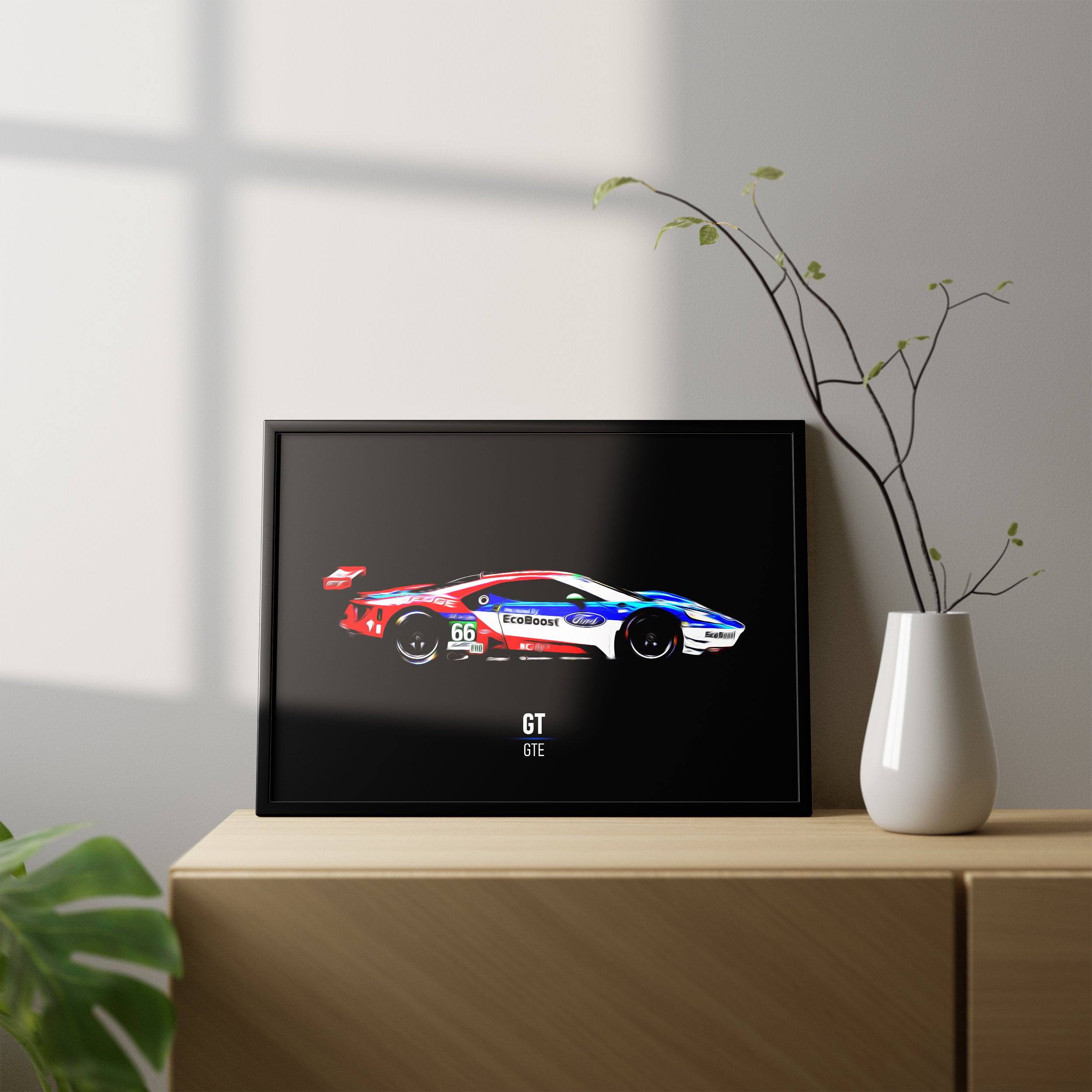 Ford GT GTE - Race Car Framed Poster Print