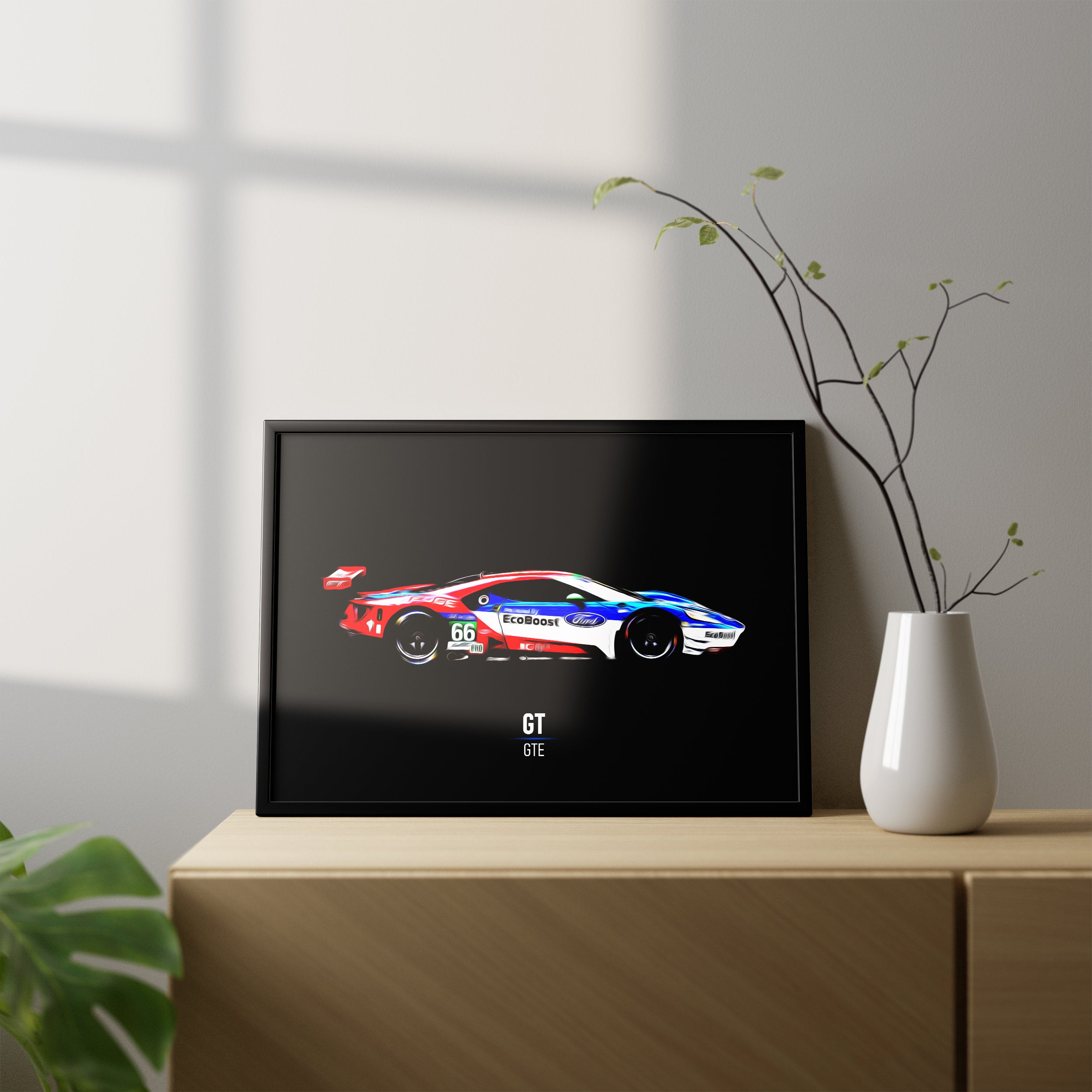 Gt Racing Poster Ford GT GTE - Race Car Print – Illustrated Tracks