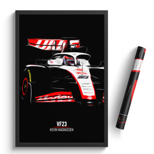 Haas VF23, Kevin Magnussen - Formula 1 Poster Print