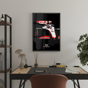 Haas VF23, Kevin Magnussen - Formula 1 Framed Poster Print